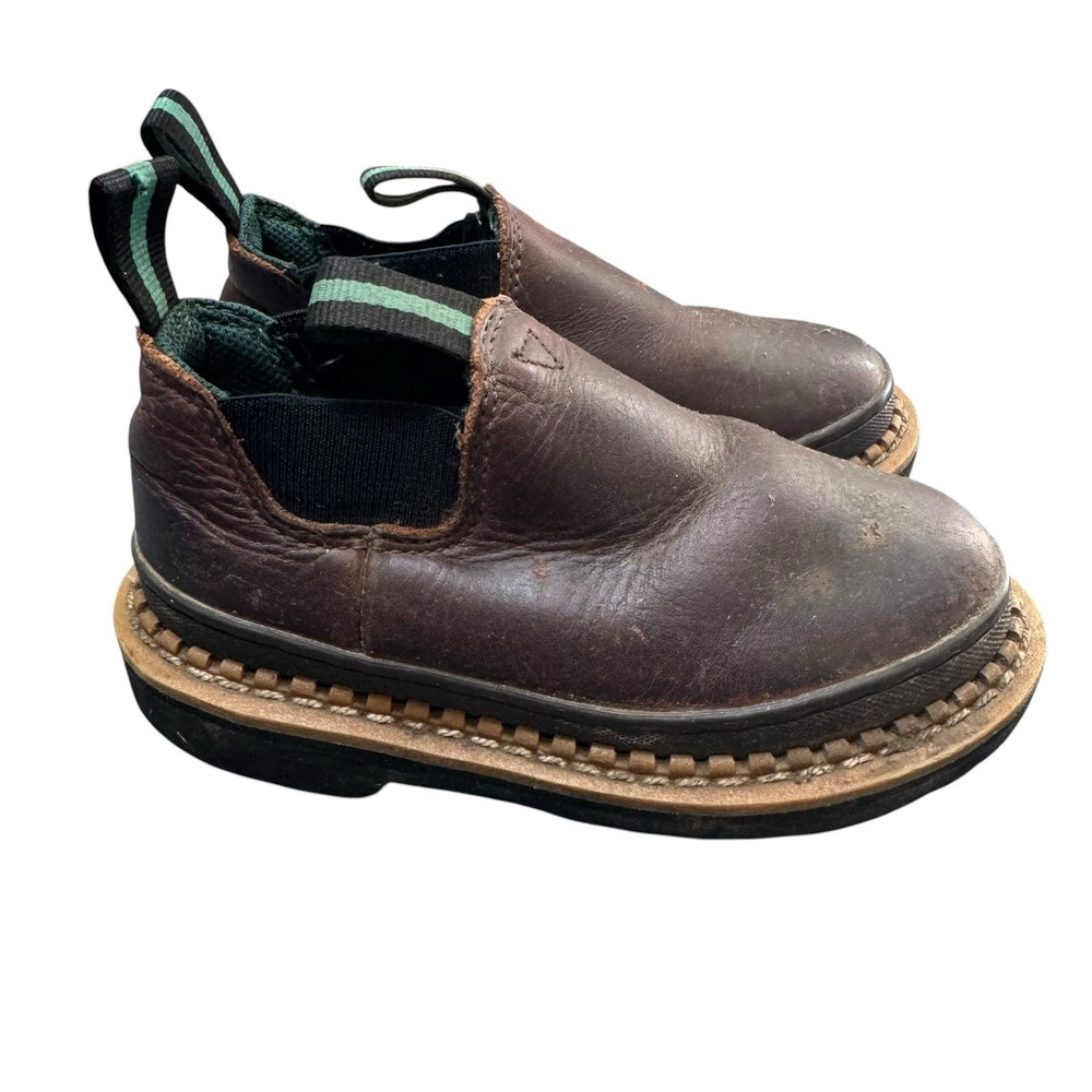 Georgia Romeo Boys Size 12.5M Brown Classic Outdoor Leather Slip On Boots Shoes